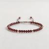 Bracciale Intrecciato Fatto a Mano con Granato Rosso - Gioiello Elegante con Perline Fatto a Mano, Adatto a Tutte le Stagioni