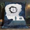 1Pc Posterillustration Print Flannel Blanket, High quality Comfortable for All Seasons, Warmth and Comfort, Perfect for Christmas Gifts
