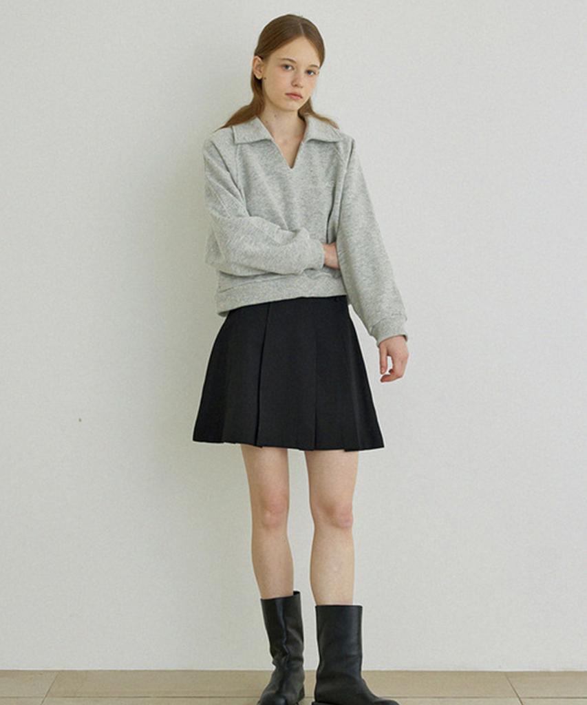 Aejeuipeu Luna Pleated Skirt (Black)
