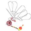 Stainless Steel 5 Hooks Lock Live Fish Buckle Fishing Stringer Clip Outdoor Tackle Tools