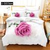Set Biancheria da Letto Rosa Moda Romantico Tessile per la Casa Singolo Matrimoniale Misura Per Coppia Donna Ragazze Arredamento Camera da Letto Fiori Copripiumino