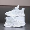 Girls Shoes Mesh Breathable Children's Sports Shoes Leather Waterproof School White Shoes Rotating Button Boys Running Shoes
