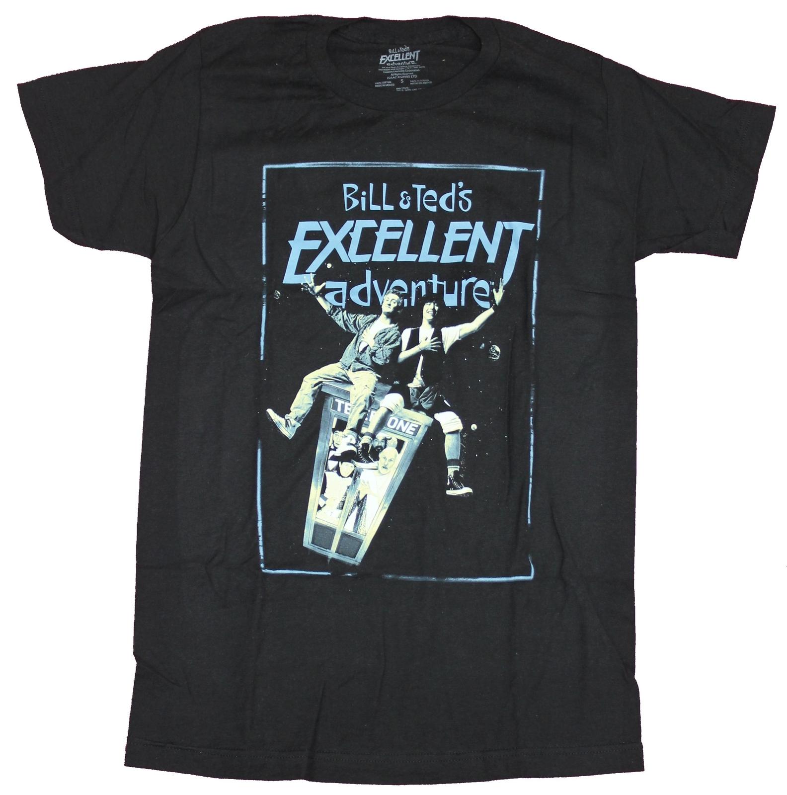 Bill and Ted s Excellent Adventure Mens T-Shirt - Phone Booth Ride Image S