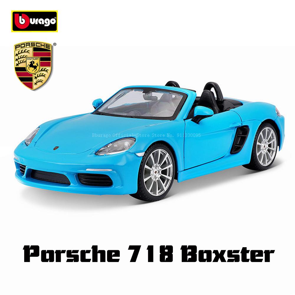 AKEZM1 Bburago 1:24 Porsche 911 GT3 Taycan Turbo S 718 Boxster simulation alloy car model crafts decoration collection toy tools gift