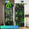 2pcs Green Leaves Printed Curtain for Home Decor - Rod Pocket Window Treatment for Bedroom   Office   Kitchen and Living Room