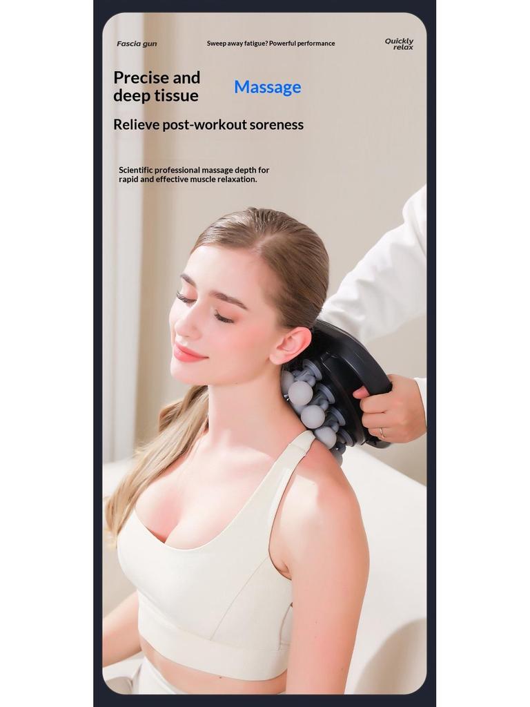 Cross-new 16-Head Professional Fascia Gun: 20-Gear Muscle Relaxation & Red Light Therapy Massager