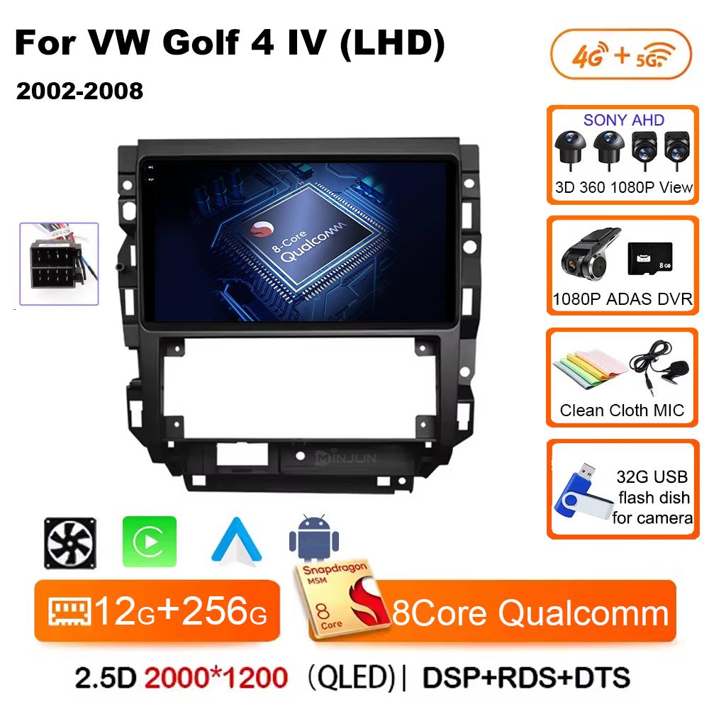 Car Radio Android 14 For Volkswagen VW Golf 4 IV LHD 2002-2008 Jetta MK4 Classics Qualcomm Multimedia Player Carplay GPS Auto