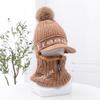 2025 winter wool hat women's cute hairball pullover knitted hat velvet thermal ear protection cycling Lei Feng hat