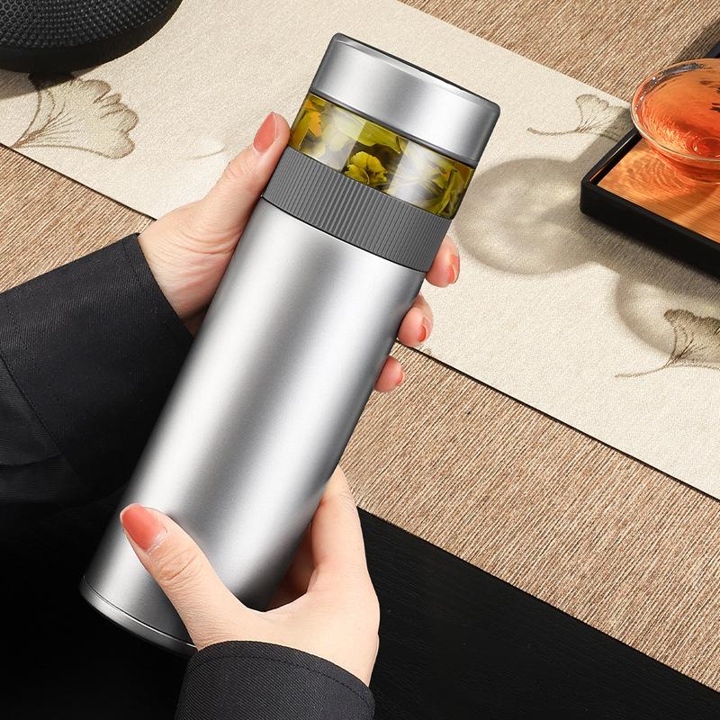 Titanium Thermos For Tea With Separation Tea Infuser Insulated Tea Bottle Titanium Vaccum Water Bottle For Tea Keep Cold And Hot