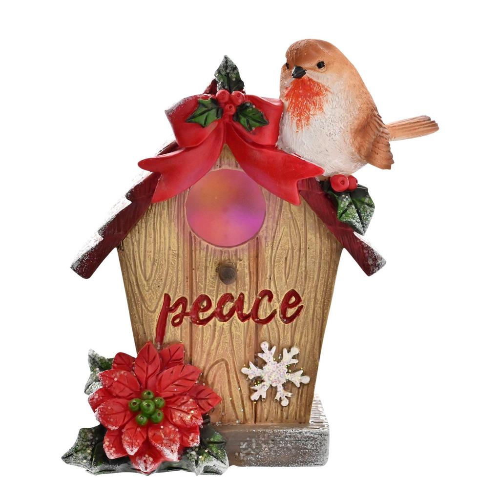 Robin Bird House Figurine