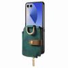 For Samsung Galaxy Z Flip7 5G Case Zipper Pocket Card Holder Retro Texture Leather Back Cover