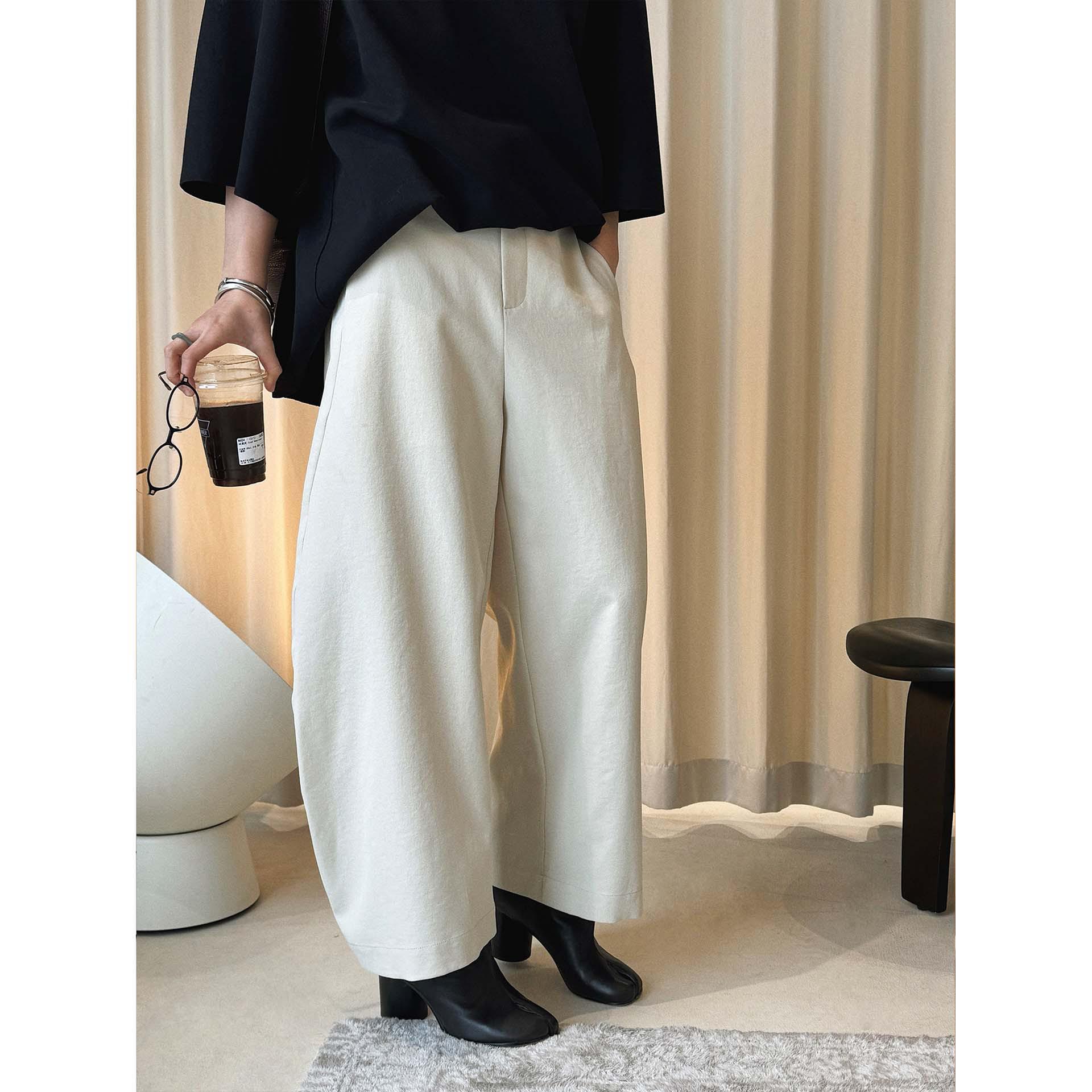 Xu Man Parisian High-Waisted Wide-Leg Cropped Trousers for Women Small