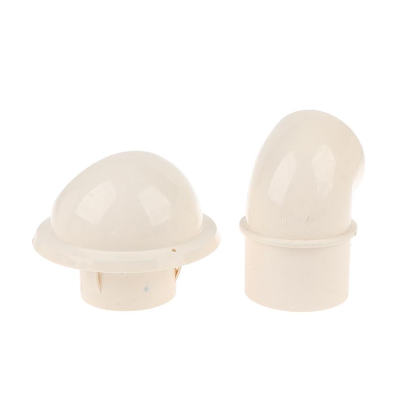 White Pvc Wide Caliber Exterior Vent Hood Windproof Rainproof Corrosion Resistant For Kitchen Bath Ventilation