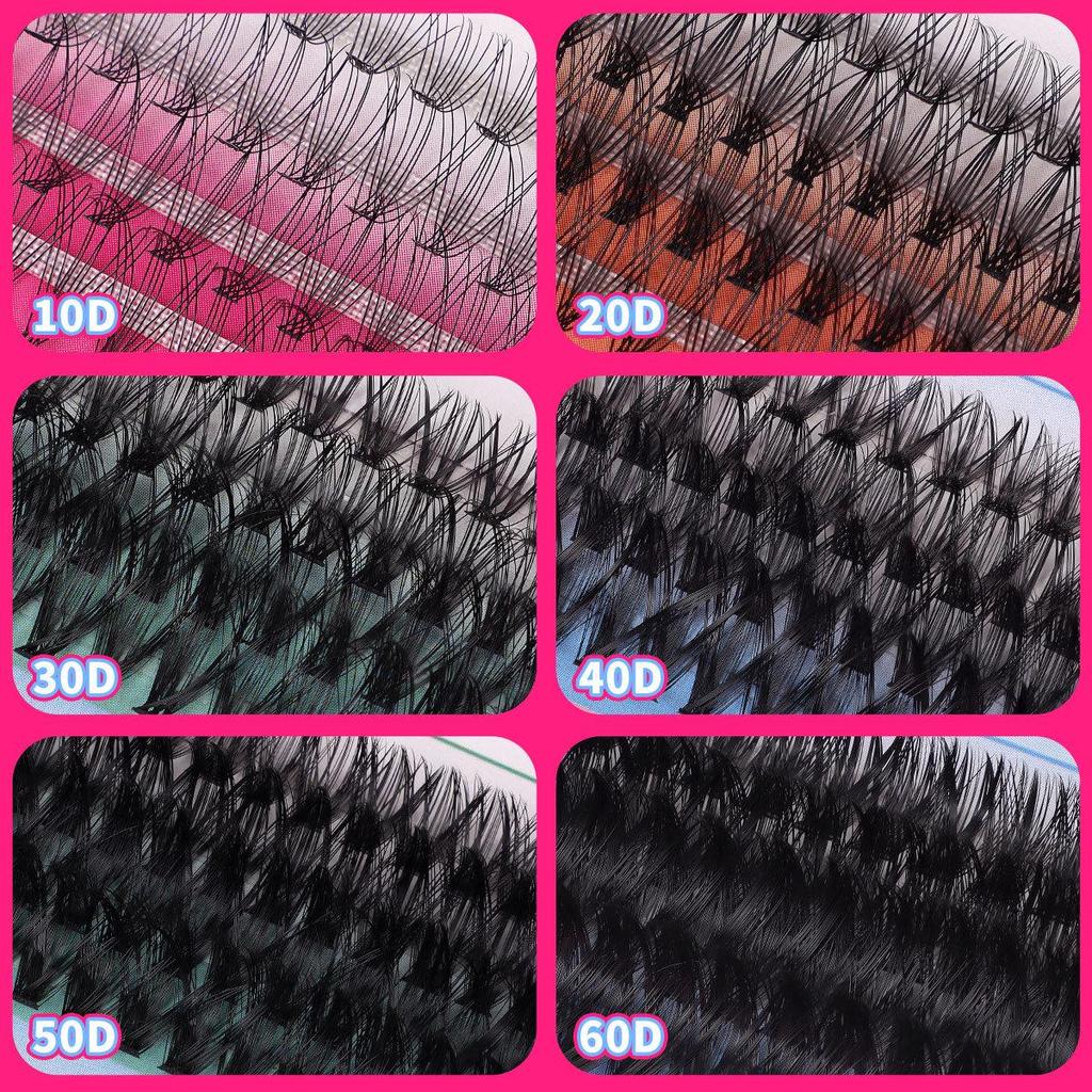 640-Cluster D-Curl False Eyelashes Set - DIY Segmented and Dense Lashes