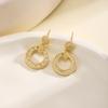 Nidin New Popular Simple Smooth Love Heart Shape Cubic Zirconia Drop Earrings For Women Female Vintage Sweet Ear Jewelry Gifts