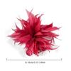 Fashion Cloth Feather Brooch Fabric Flower Corsage Exquisite Lapel Pin for Women Accessories Wedding Party Jewelry