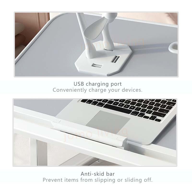 Household Portable Laptop Desk Bedside Adjustable Notebook Stand Grey Foldable Lift Small Table