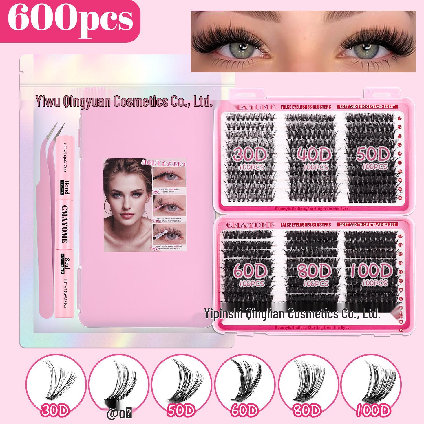 

Индивидуальные накладные ресницы изгиб C: 60 Пучков, 10-18 мм, Густые и Сегментированные для Самостоятельного Применения