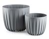 Vaso Basso Striato Grigio 18Xh15,6 Cm