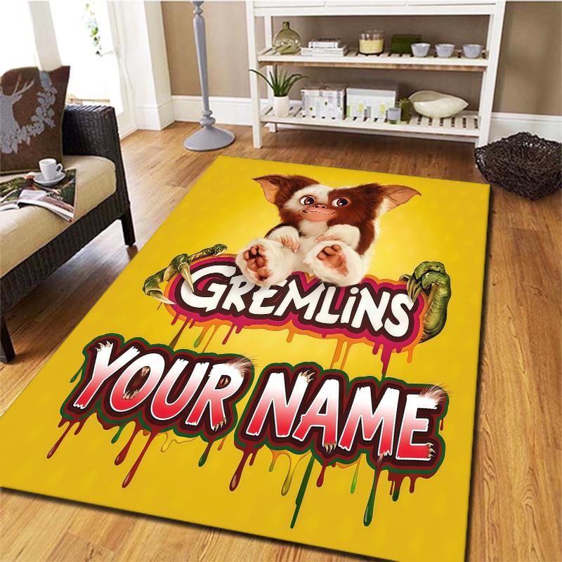 Gremlins Gizmo Custom Name Carpet Rug For Living Room Bedroom Home Sofa Decoration Kids Play Nonslip Floor Mat