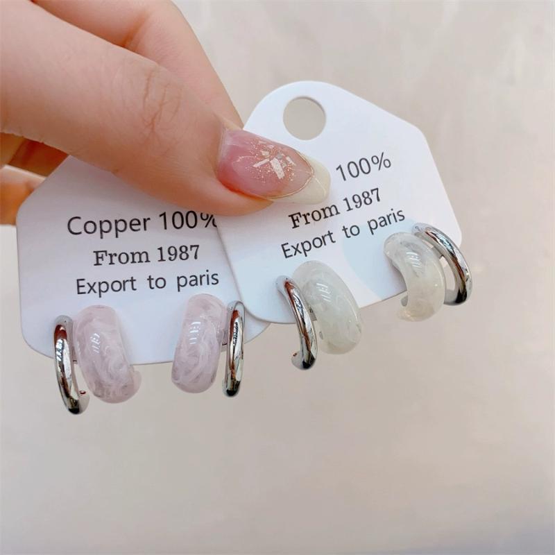 1 Pair Acrylic Geometry Semicircle Dangle Earrings Fashion C Shape Earrings For Women Metal Drop Earrings Female Jewelry