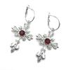 Gothic Punk Hollowed-out Cross Anchor Red Zircon Pendant Dangle Earrings for Women Personality Charm Hoop Earring Jewelry Gifts