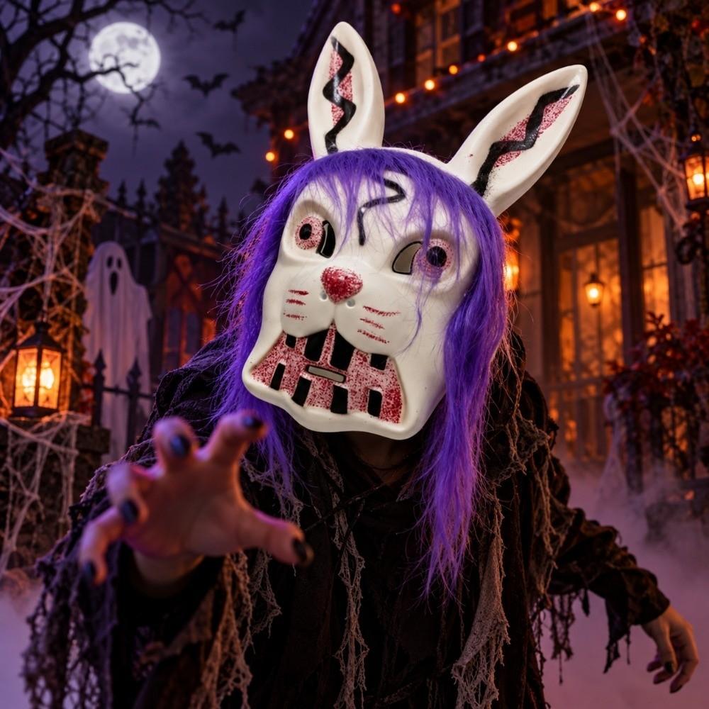 Gruselige Tiere Maske Blutige Vollgesichtsmaske Halloween Kaninchenmaske Kostümparty Zubehör