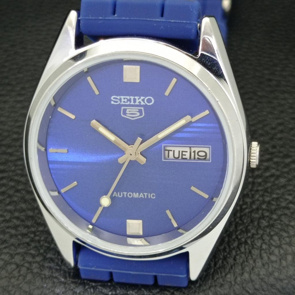 JAPAN VINTAGE REFURBISHED SEIKO 5 AUTOMATIC 6309A MENS BLUE DIAL WATCH a701735-5 R206c-a701735