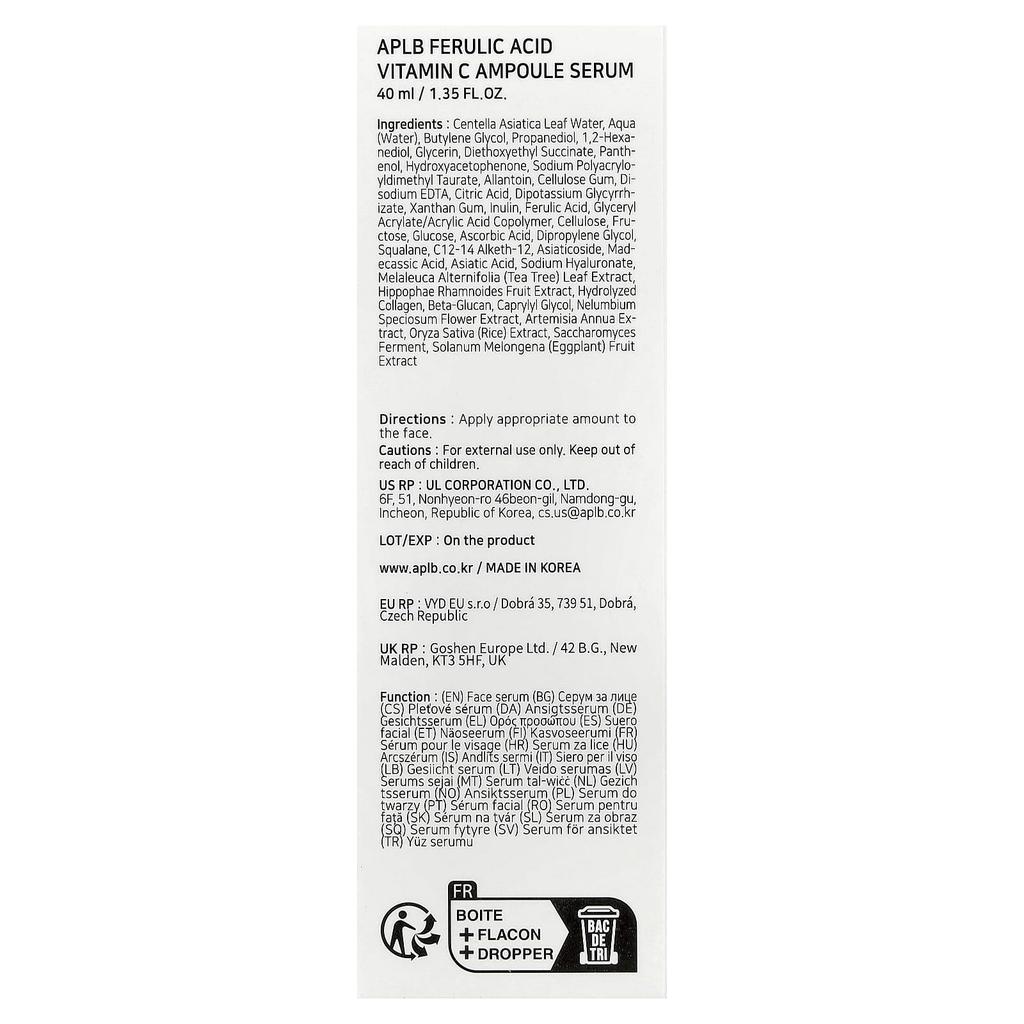 APLB, Ferulic Acid Vitamin C Ampoule Serum, 40ml (1.35 fl oz)