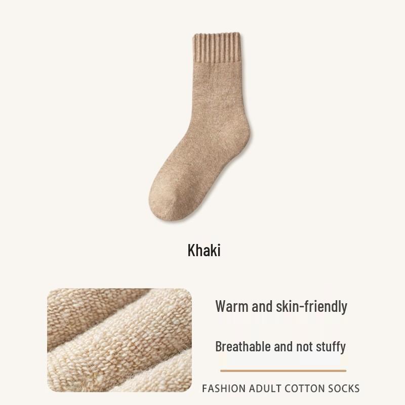 Fluffy Mid-Calf Snow Socks - Warm, Velvet-Enhanced, Thick, Perfect for -30°C, Sleep Comfort, Postpartum Wear