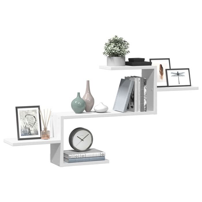 VidaXL Wall Shelf White 104x15x49 Cm Engineered Wood, Floating Shelf, Wall Display Shelf, CD Shelf, 853200