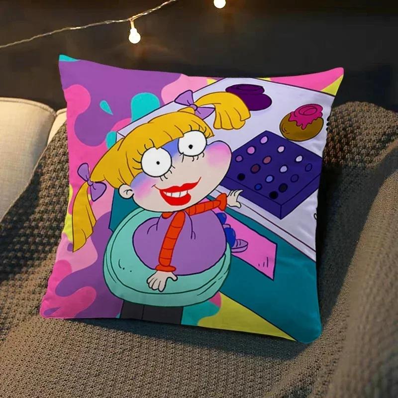 cartoon Pillowcases R-Rugrats Square Cushion Cover Luxury Pillow Cover Pillow Case Sofa Bed Room Decor Dakimakura Wedding Gift