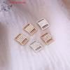 (YOUU06)10 Pezzi 10*15MM Connettore Fibbia per Bikini Strass Catena in Lega Fibbia Decorativa per Costume da Bagno Accessorio Gioielli Fai da Te