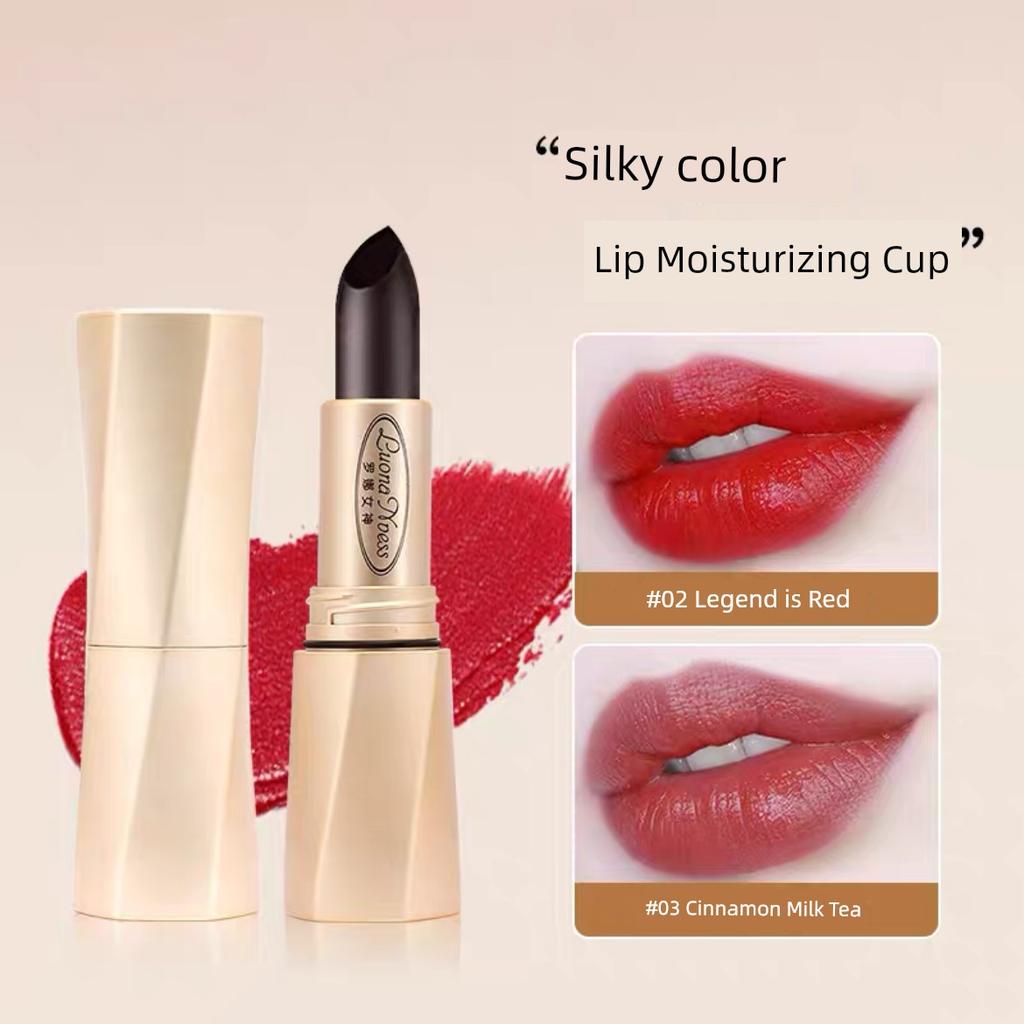 Rona Goddess Black Magic Secret Solid Color Lipstick No Stain On Cup Moisturizing Non-Fading Essence Lip Guard Fade Lip Lines