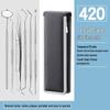 Dental Oral Care Tool Set: Stainless Steel Mouth Mirror, Probe, Tartar Remover, Toothpick