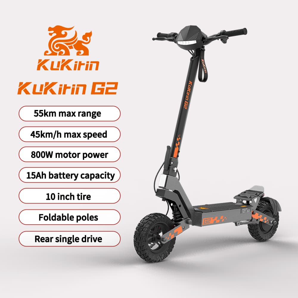 KuKirin G2 800W Elektrická koloběžka Max. rychlost 45-50 km/h 10palcové terénní pneumatiky LCD displej Dojezd 55 Skládací e-koloběžka- BEZ ABE.,2026
