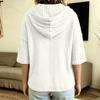 Women's Casual Hoodie with Drawstring - Loose Fit Brushed Ribbed Sweatshirt Top