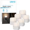 Lights by Night Plug In Night Light Bedroom Decor Apartment Essentials LED Lights Ambient Lighting Dusk to Dawn Sensor Nightlight Bathroom, Square 6