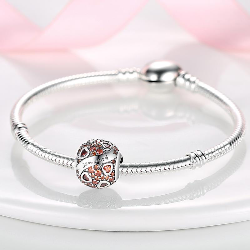 Original New Copper December Birthstone Beaded Fit Pan Bracelet Diy Charm For Women Jewelry Fashion Gift