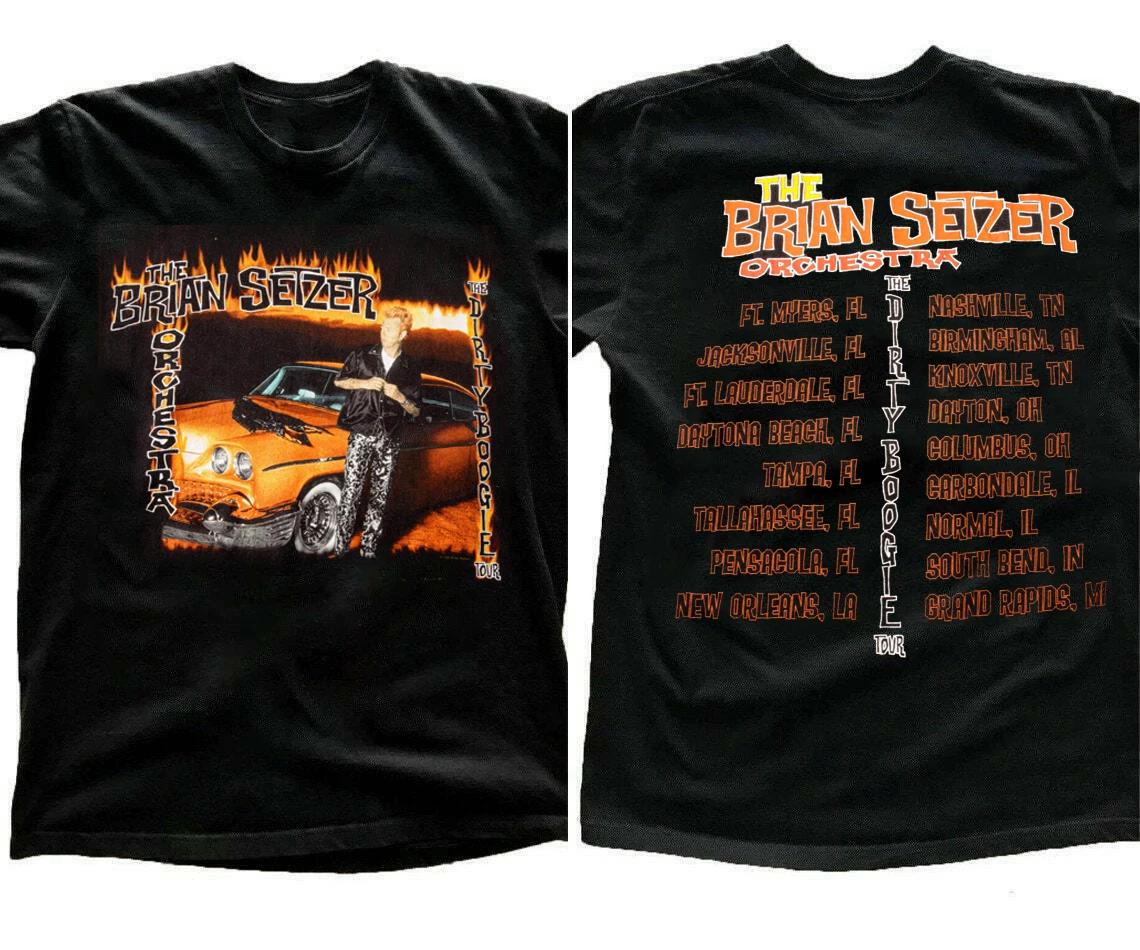 

ВИНТАЖНАЯ ФУТБОЛКА THE BRIAN SETZER ORCHESTRA 1998 Черная Все размеры XL
