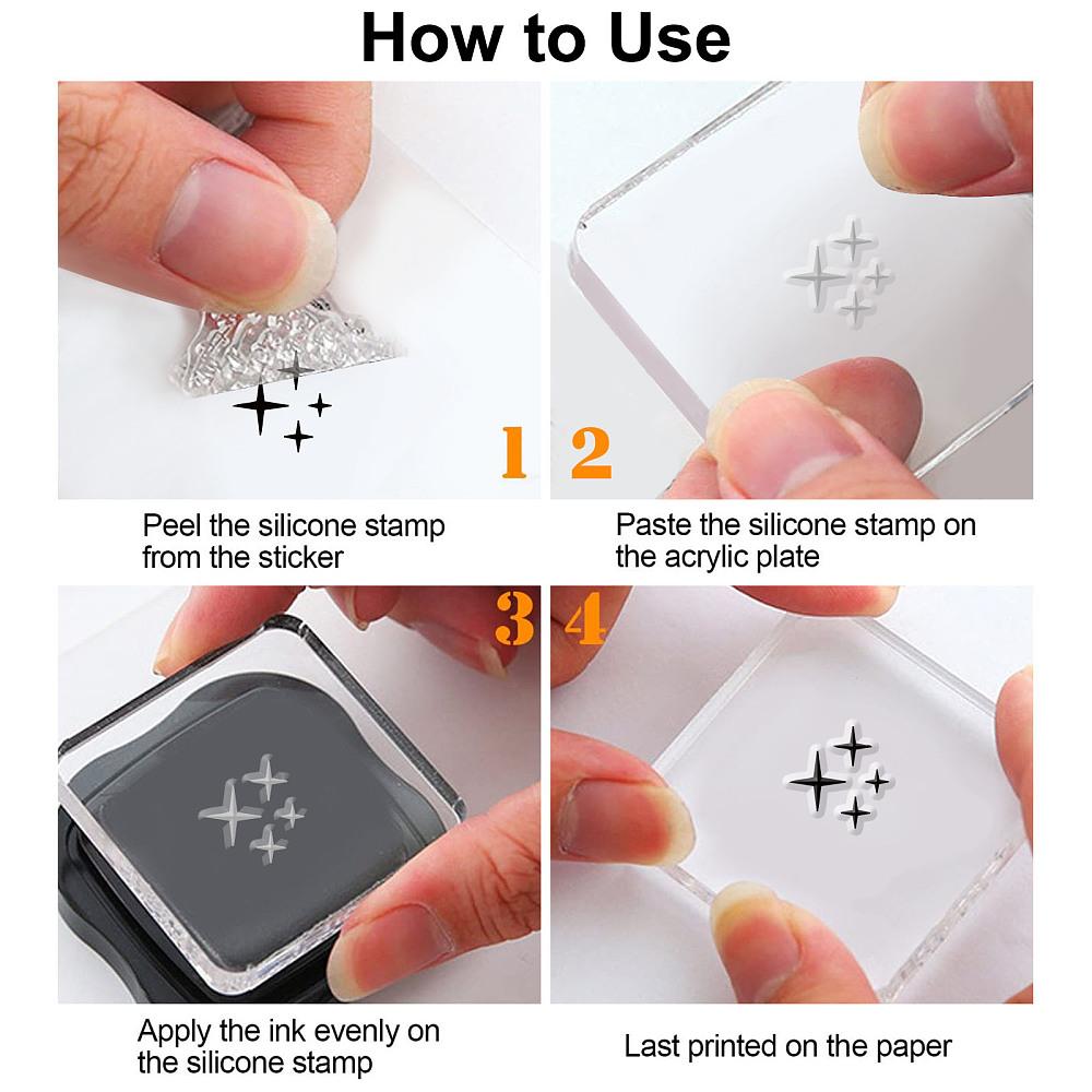 2Pcs 2 Styles Splodge PVC Clear Stamps for DIY Scrapbooking Photo Album Decorative Cards Making Stamp Sheets Mixed Shapes 160x110x3mm 1pc/style