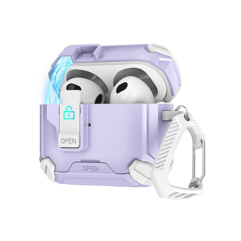 Magnetic Automatic Switch Armor Earphone Case With Hook For Apple Airpods 4 3 Pro 2 1 Bracket Shockproof Wireless Charging Cover