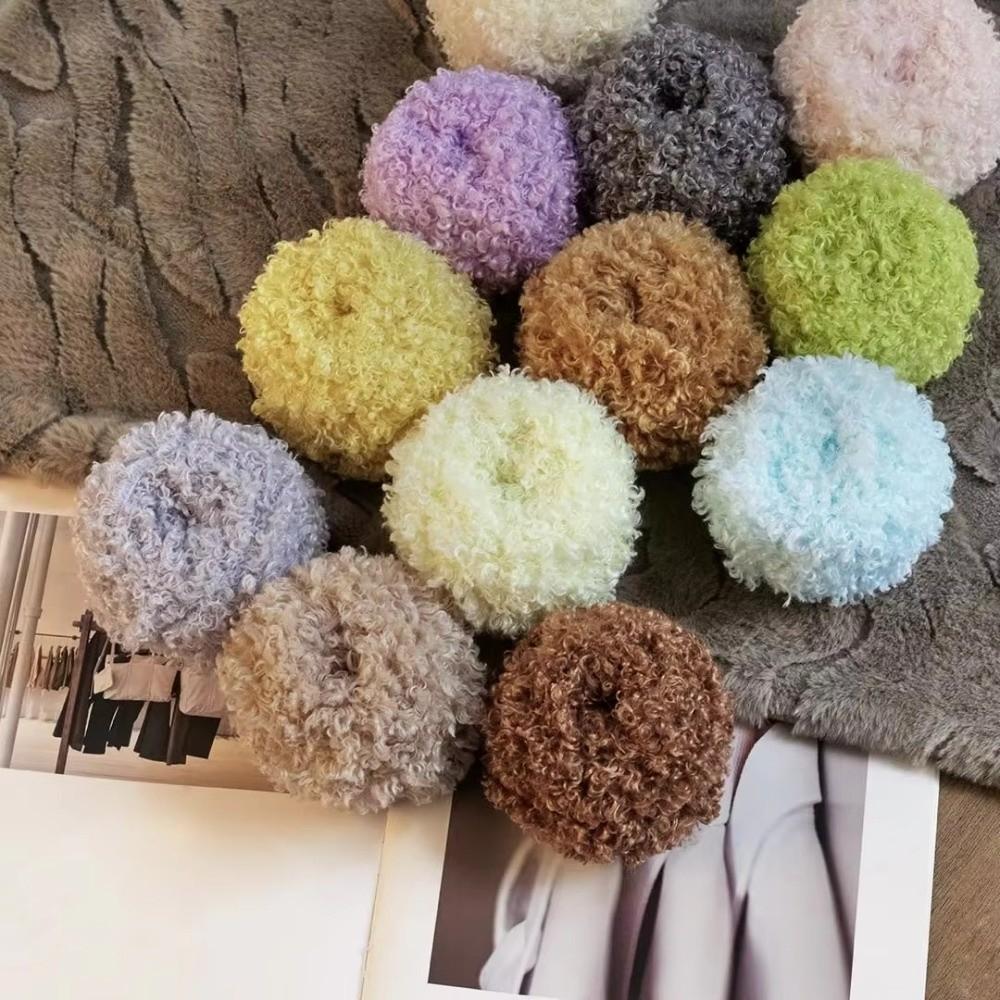 Plush Material Hand-knitting Yarn 50g Weight Circle Yarn Curled Teddy Yarn For Scarf
