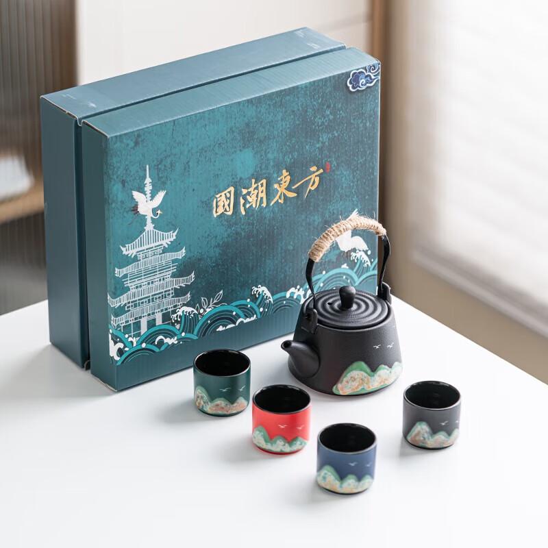 Oriental Hand-painted Ceramic Tea Set