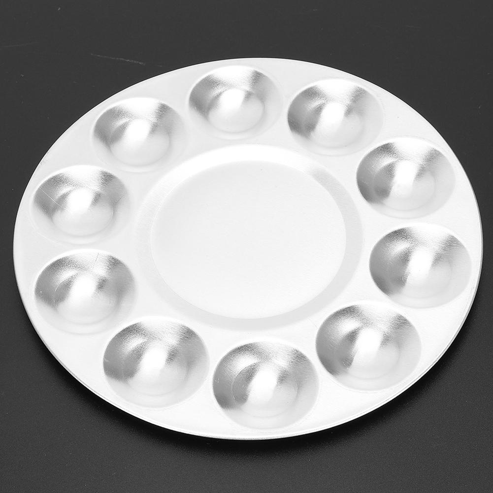 10 Grid Palette Aluminum Painting Tray Pottery Tools Art Supplies  for Craft Collection