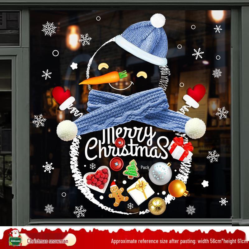 Santa Claus and Tree Window Cling Decorations for Christmas