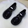 Platform Loafers Women's 2025 Autumn New Versatile Retro Fashion Stacked Wearing JK Rhinestones British Style Small Leather Shoes Women