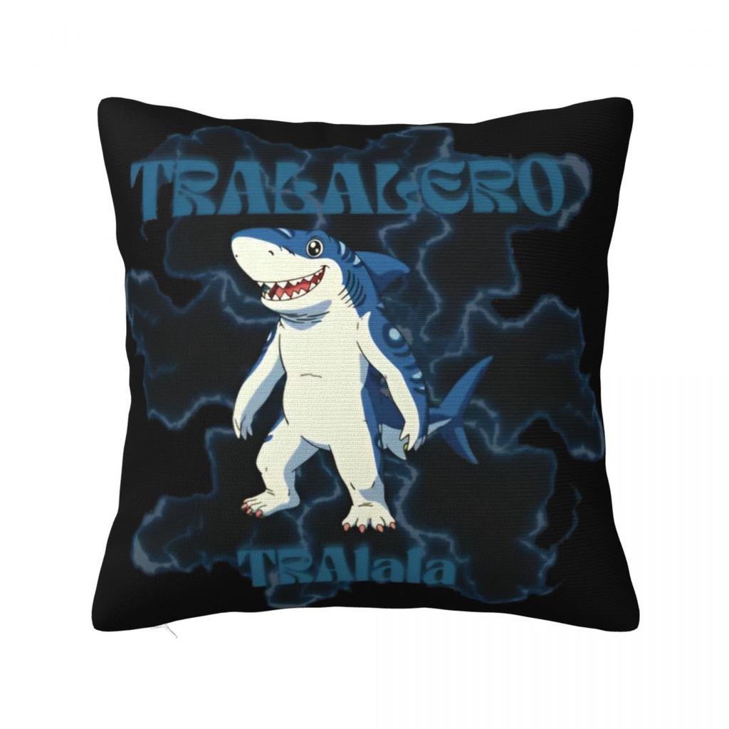 Tung Tung Tung Sahur Square Pillow Cases Italian Brainrot Meme Cushion Cover Vintage Polyester Decor Pillowcase for Living Room