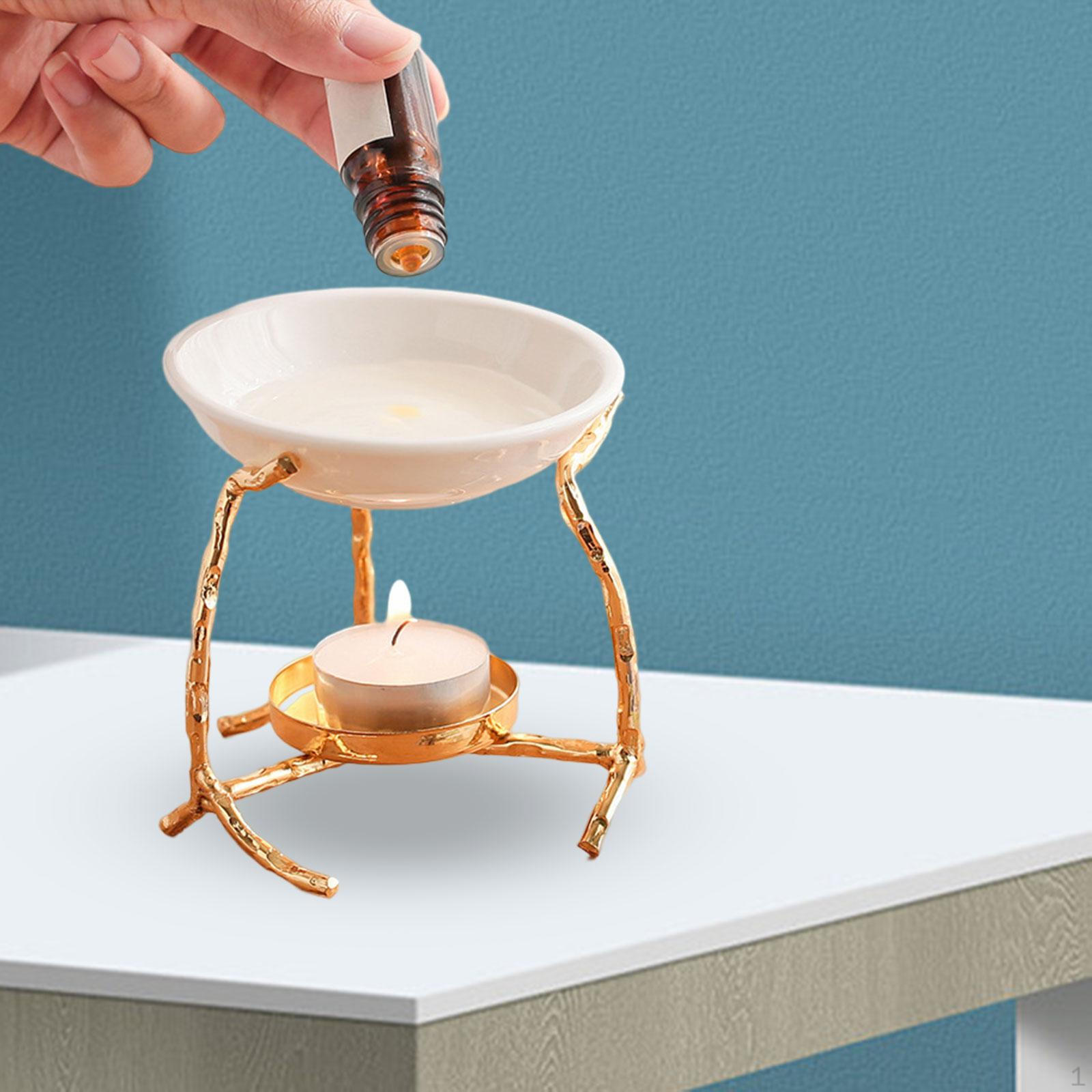 

Essential Oil Burner Furnace Candlestick Desk Tealight Candle Holder Melt Warmer for Living Room