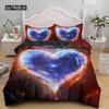 3D Love Heart Duvet Cover Microfiber Luxury Romantic Theme Bedding Set King Queen For Couple Valentine's Day Gifts Bedroom Decor